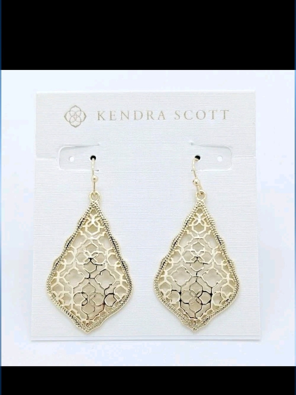 Kendra Scott Gold Filigree Drop Earrings - Elegant Teardrop Design